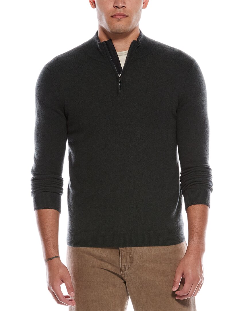 Autumn Cashmere 1/4-zip Cashmere Pullover In Black