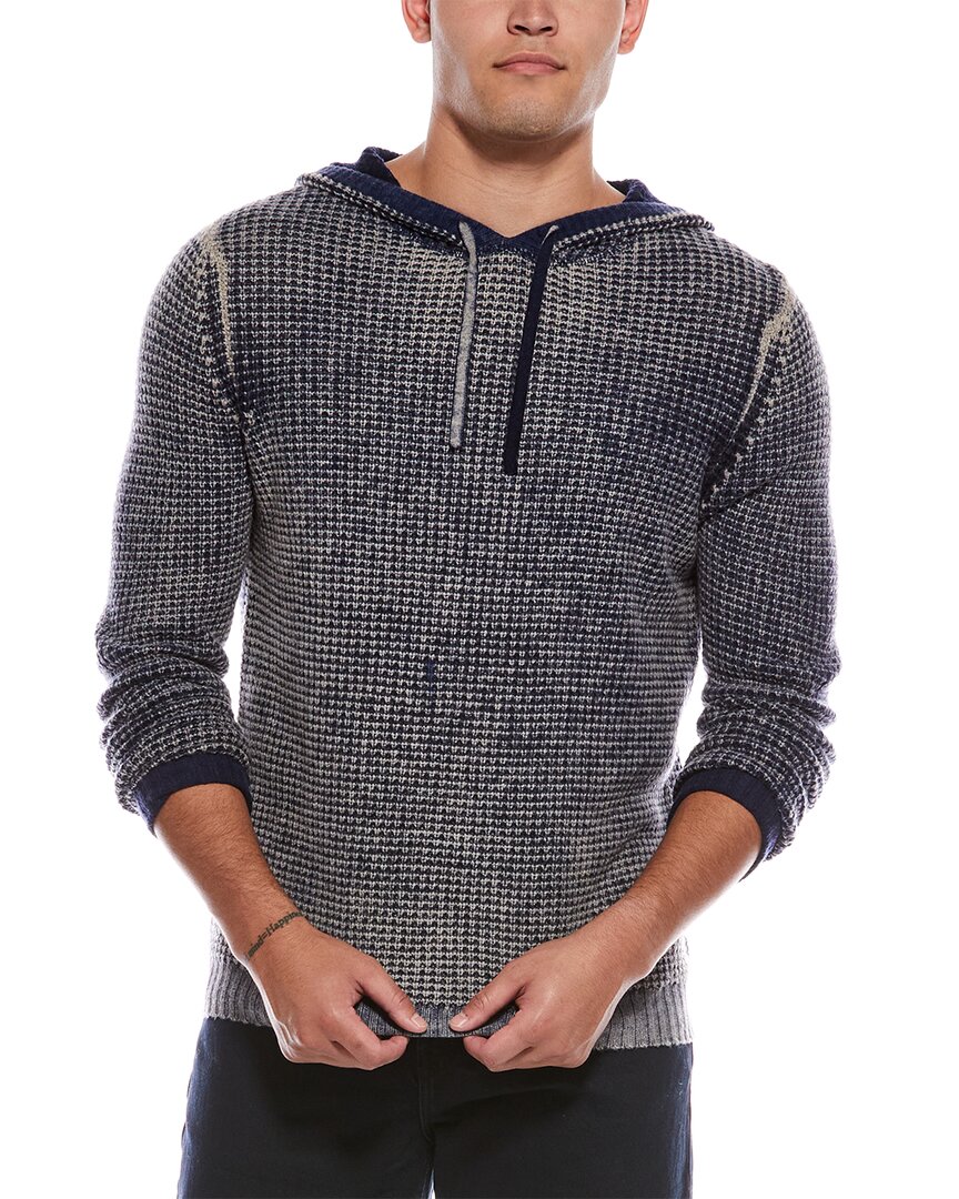 Autumn Cashmere Inked Wool & Cashmere-blend Hoodie In Blue