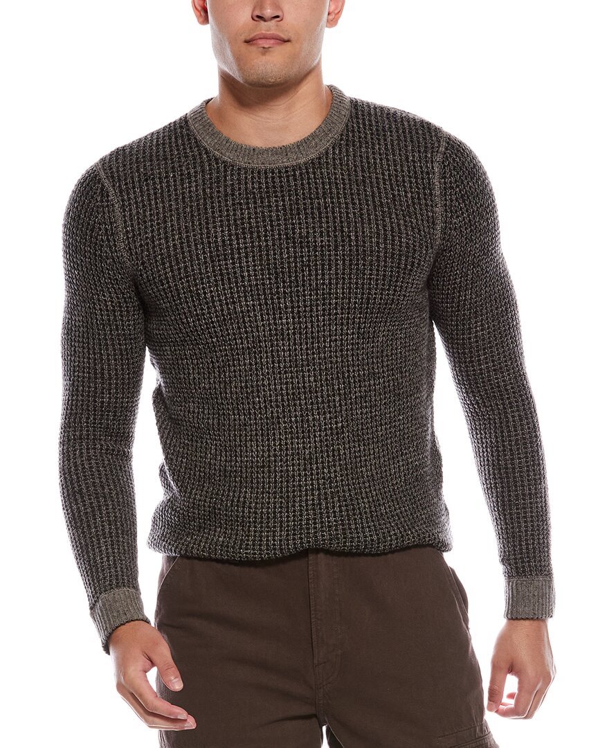 Autumn Cashmere Wool & Cashmere-blend Waffle Crewneck Sweater In Brown