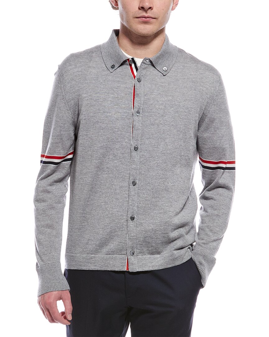 THOM BROWNE THOM BROWNE JERSEY STITCH WOOL SHIRT