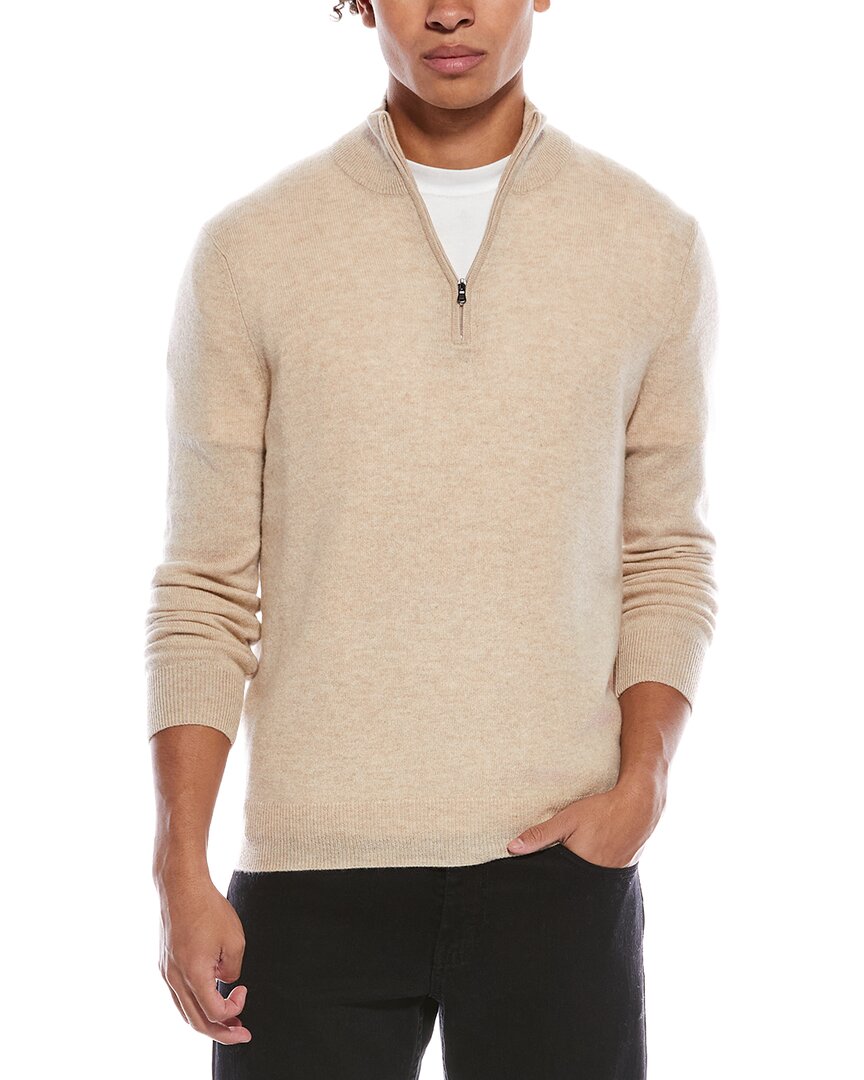 Phenix Cashmere 1/4-zip Mock Sweater In Gold