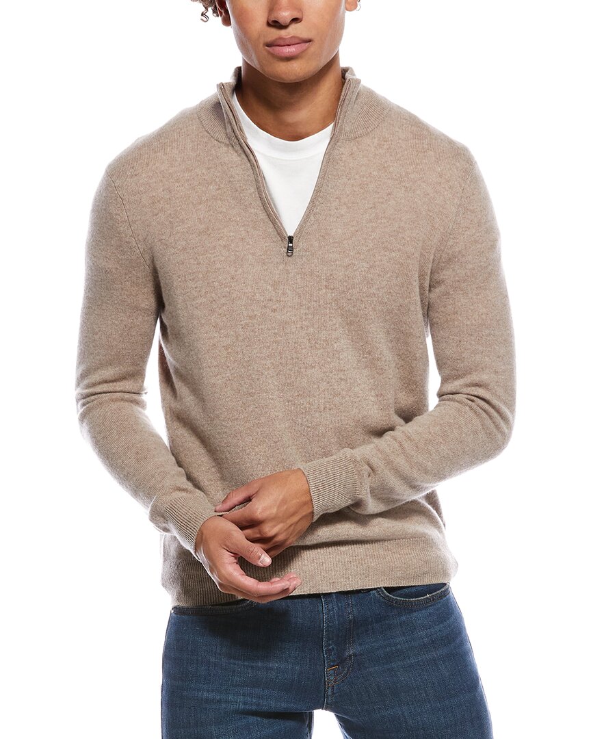 Phenix Cashmere 1/4-zip Mock Sweater In Green