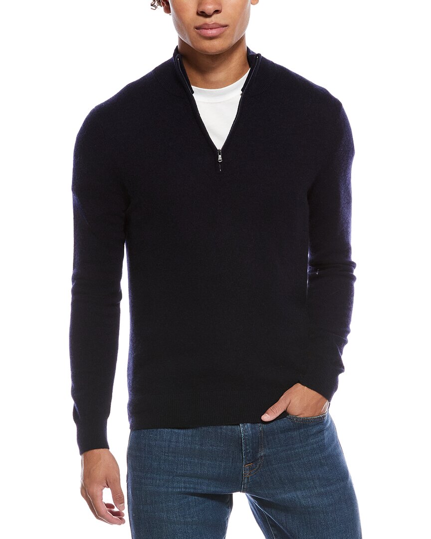 Phenix Cashmere 1/4-zip Mock Sweater In Black