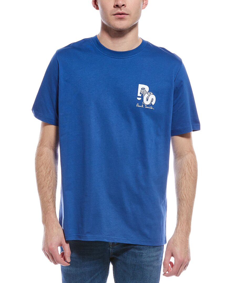 Ps By Paul Smith Ps Paul Smith Mens Regular Fit Short Sleeves T-shirt Ps Zebra In Blue