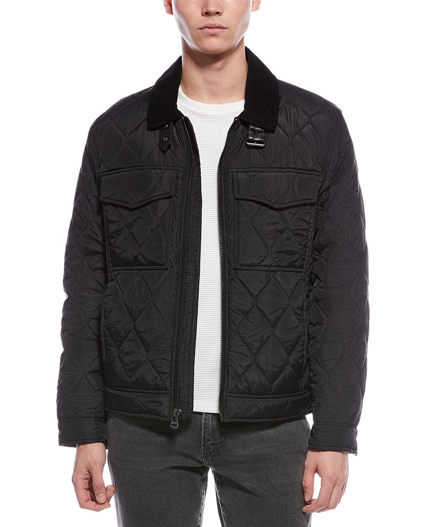 Cole Haan Diamond Quilt Short Jacket In Blue