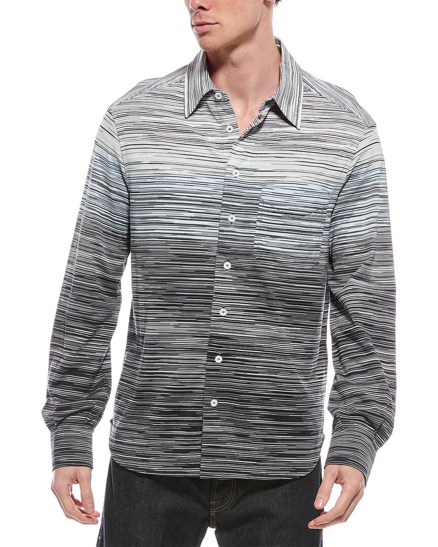 M Missoni Shaded Slub Button-up Shirt In Gold