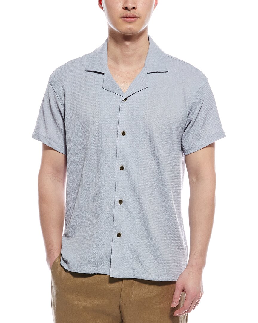 Shop Elie Tahari Textured Cuban Shirt