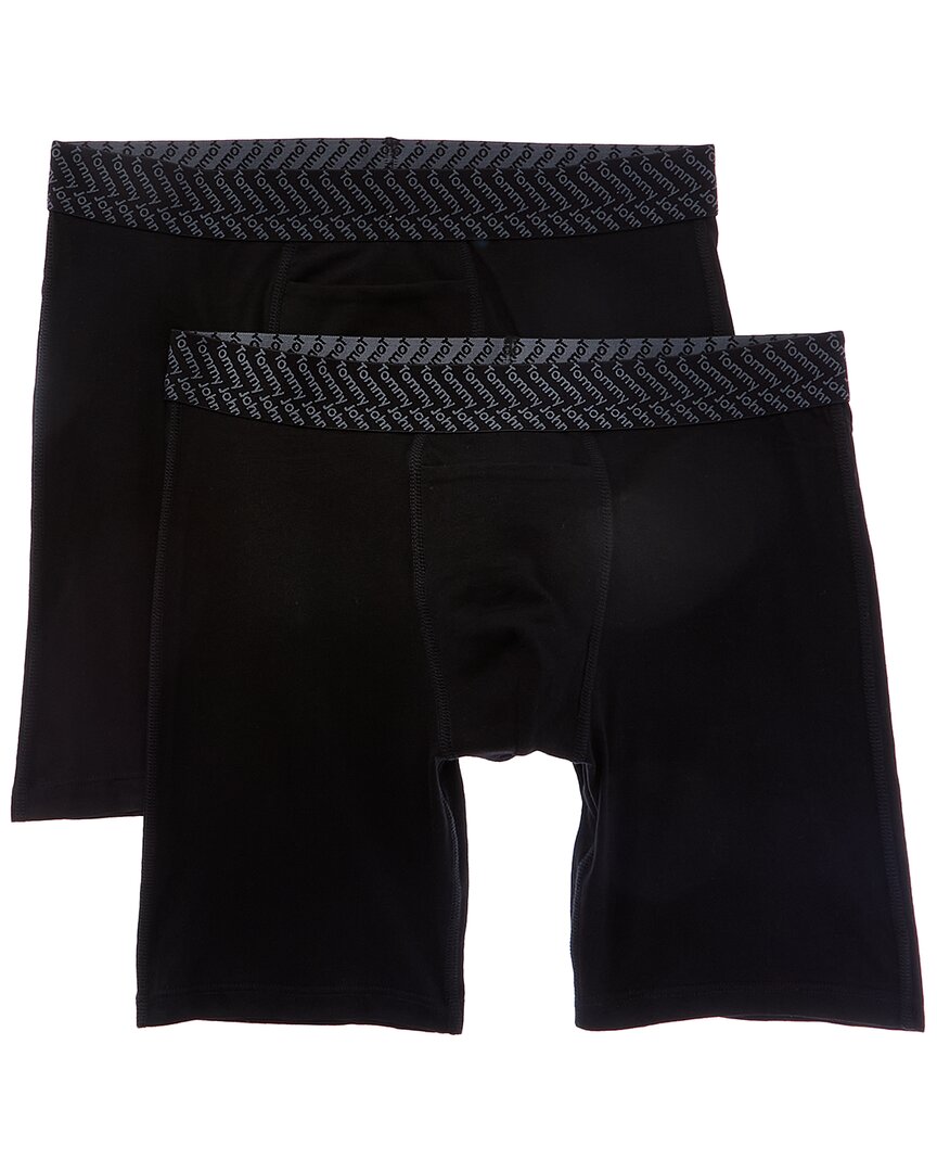 Tommy John 2pk Performance Basics Boxer Brief In Black