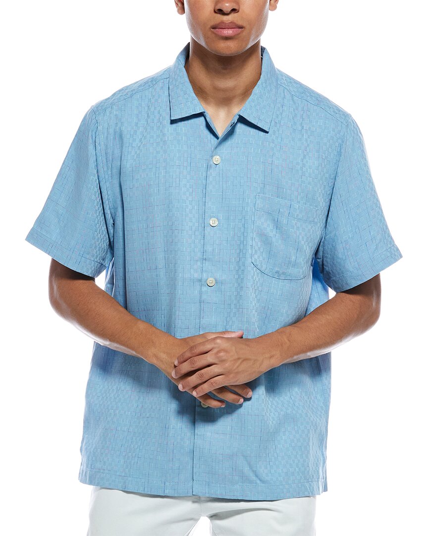 Tommy Bahama Coconut Point Prismatic Check Camp Shirt In Blue