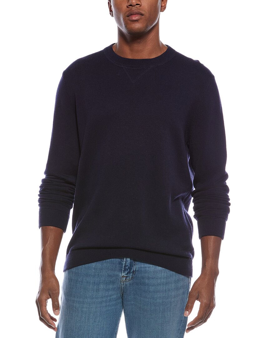 Kier + J Wool-blend Crewneck Sweatshirt In Blue