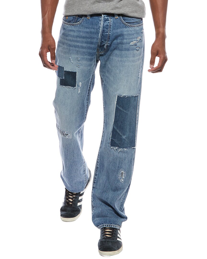 Todd Snyder Classic Distressed Wash Straight Fit Jean In Blue