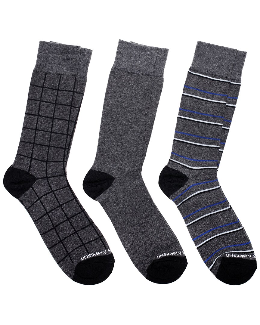 Unsimply Stitched Set Of 3 Sock In Gray