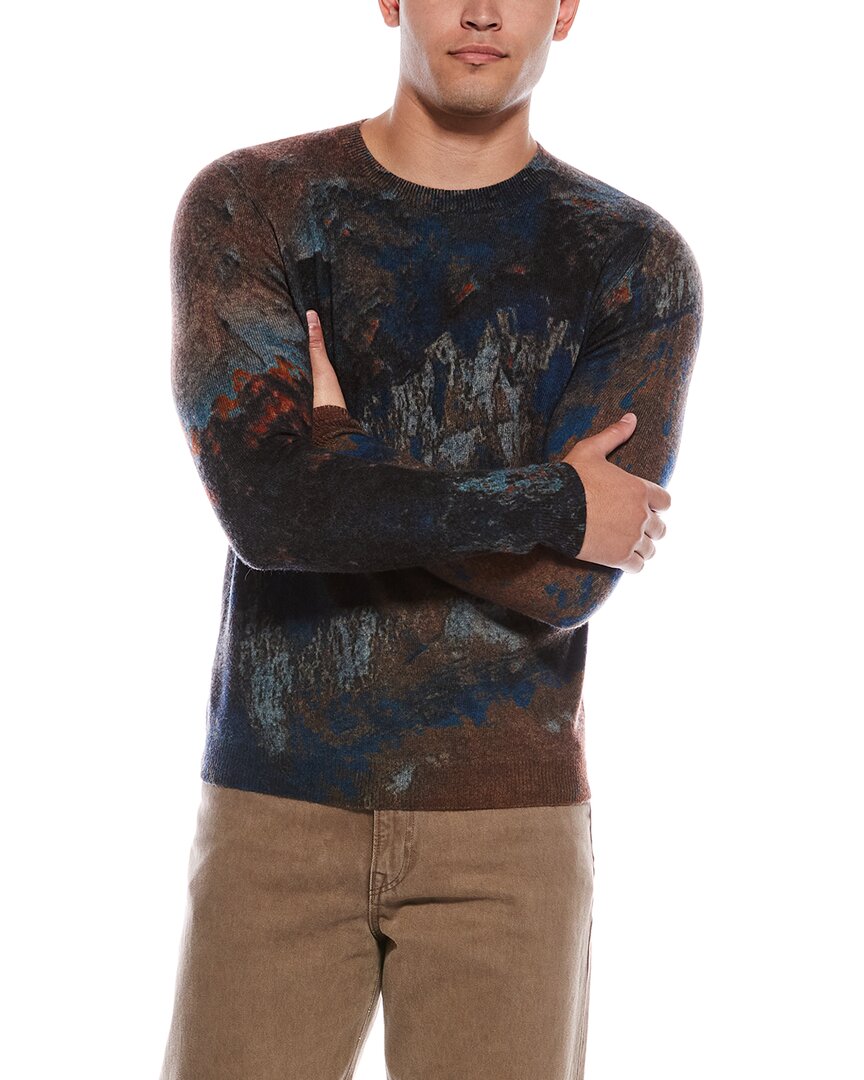 Autumn Cashmere Quarry Print Cashmere Crewneck Sweater In Brown