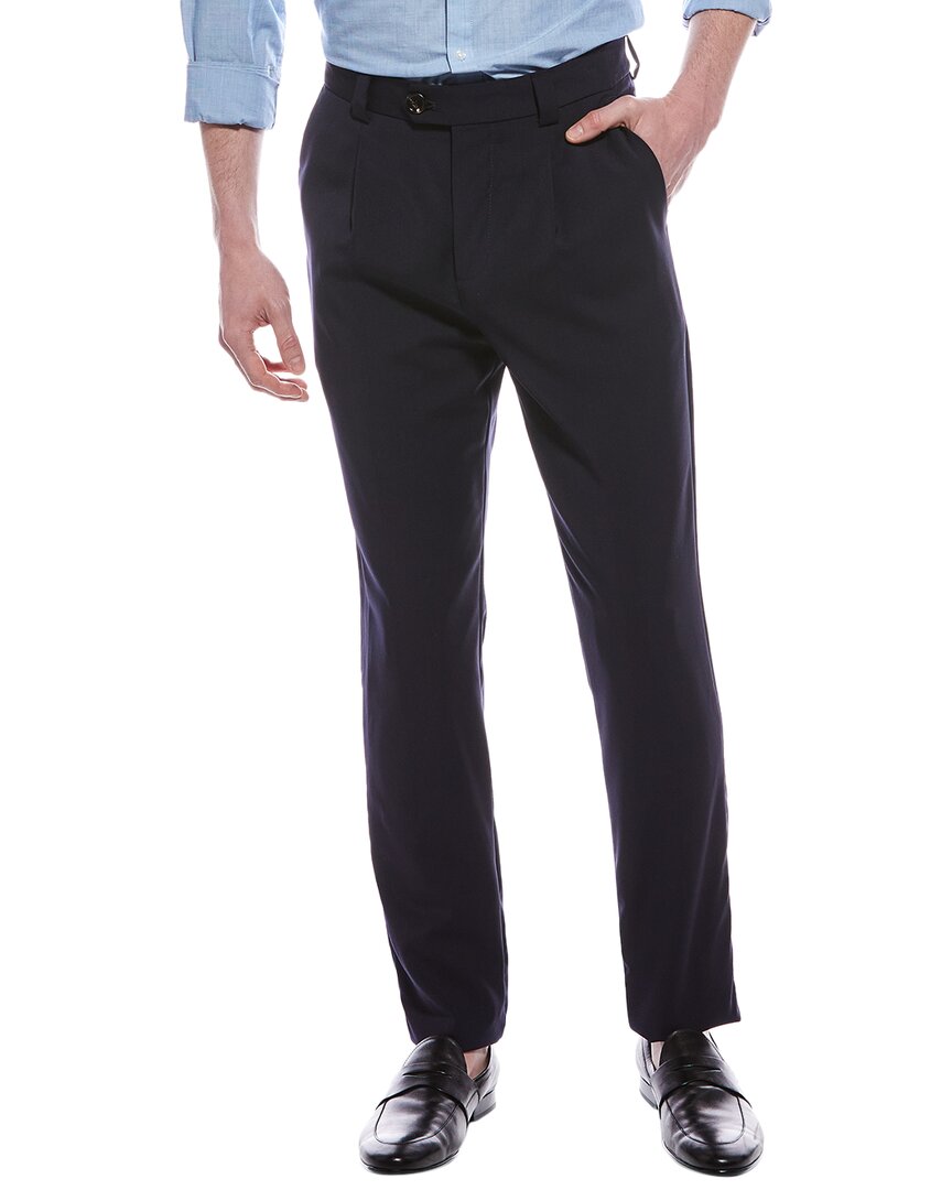 Brunello Cucinelli Wool & Silk-blend Pant In Blue