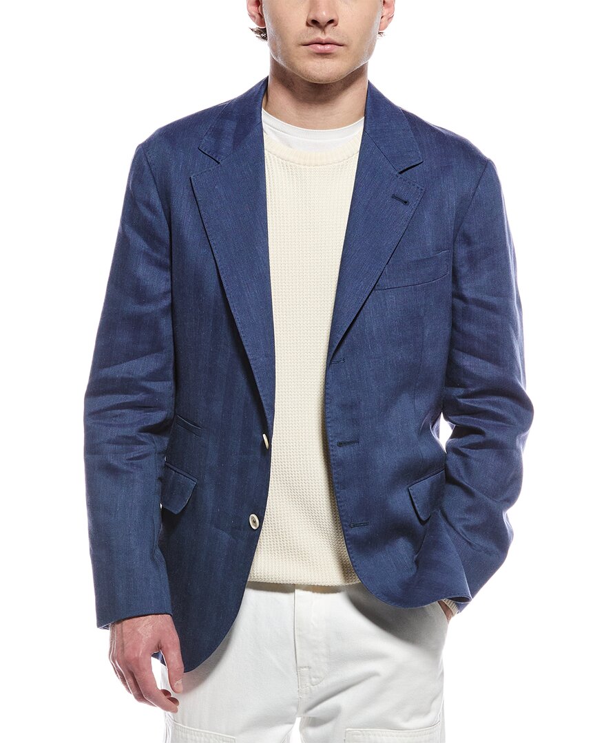 Brunello Cucinelli Wool, Linen And Silk-blend Suit Jacket
