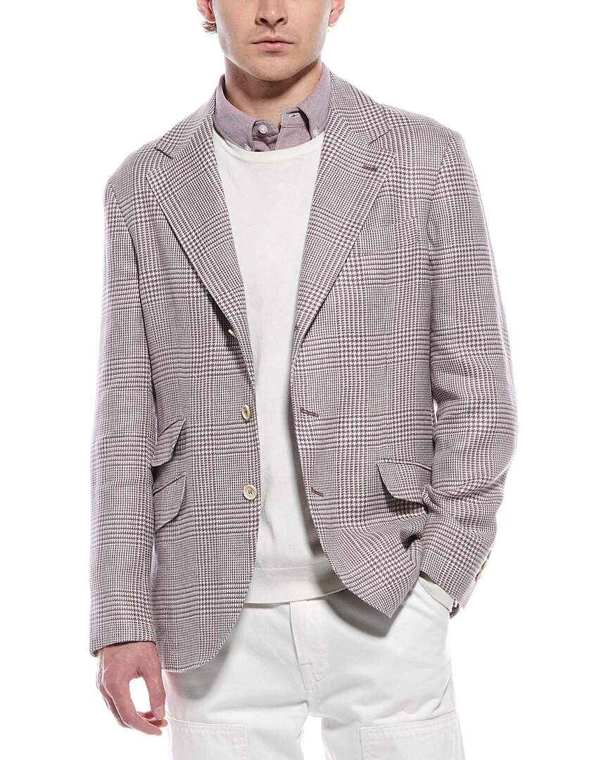 Brunello Cucinelli Linen & Wool-blend Blazer In Neutral