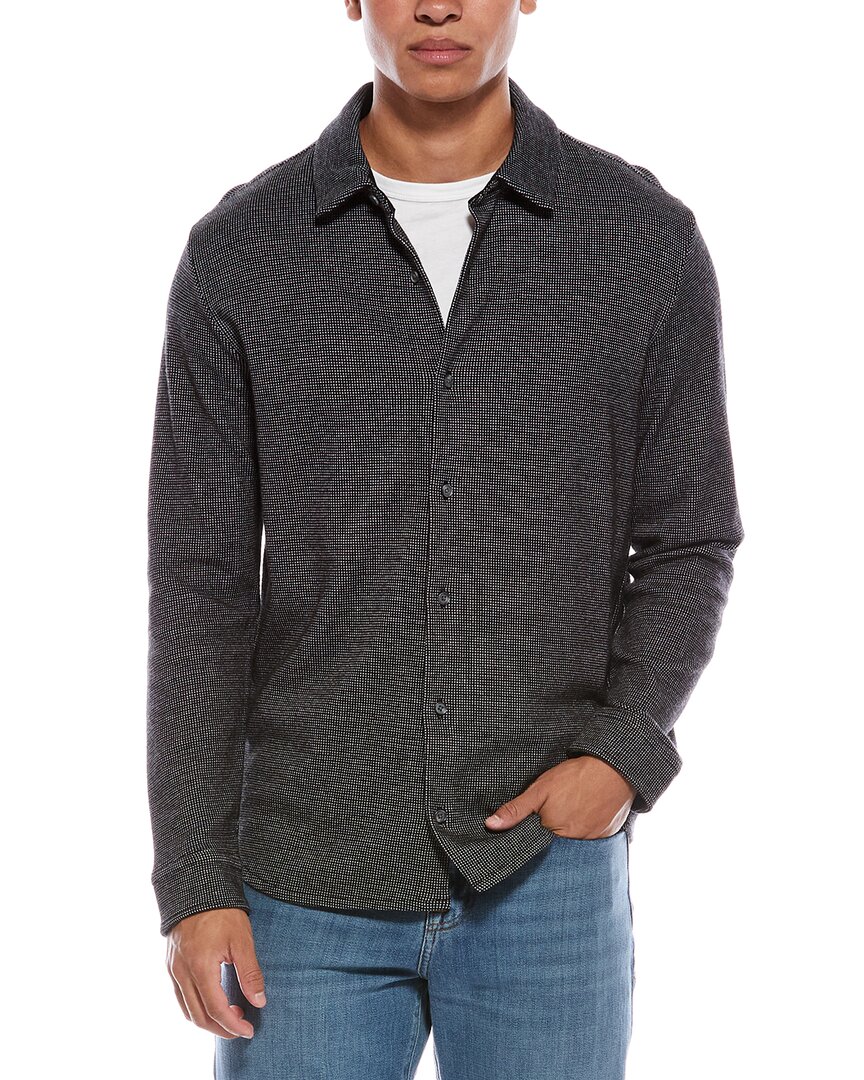 Vince Birdseye Button Shirt In Black