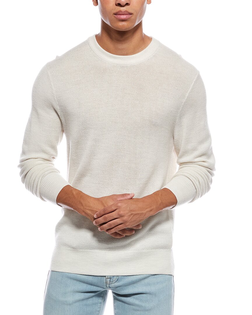 Vince Mesh Wool Crewneck Sweater In Gold