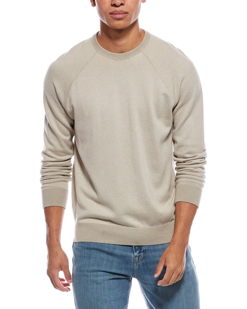 Vince Birdseye Raglan Wool & Cashmere-blend Crewneck Sweater In Gray