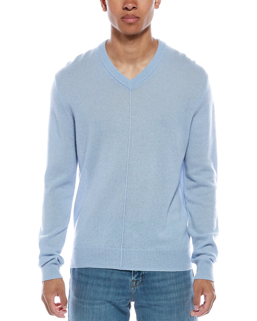 Atm Anthony Thomas Melillo Cashmere V-neck Sweater In Blue