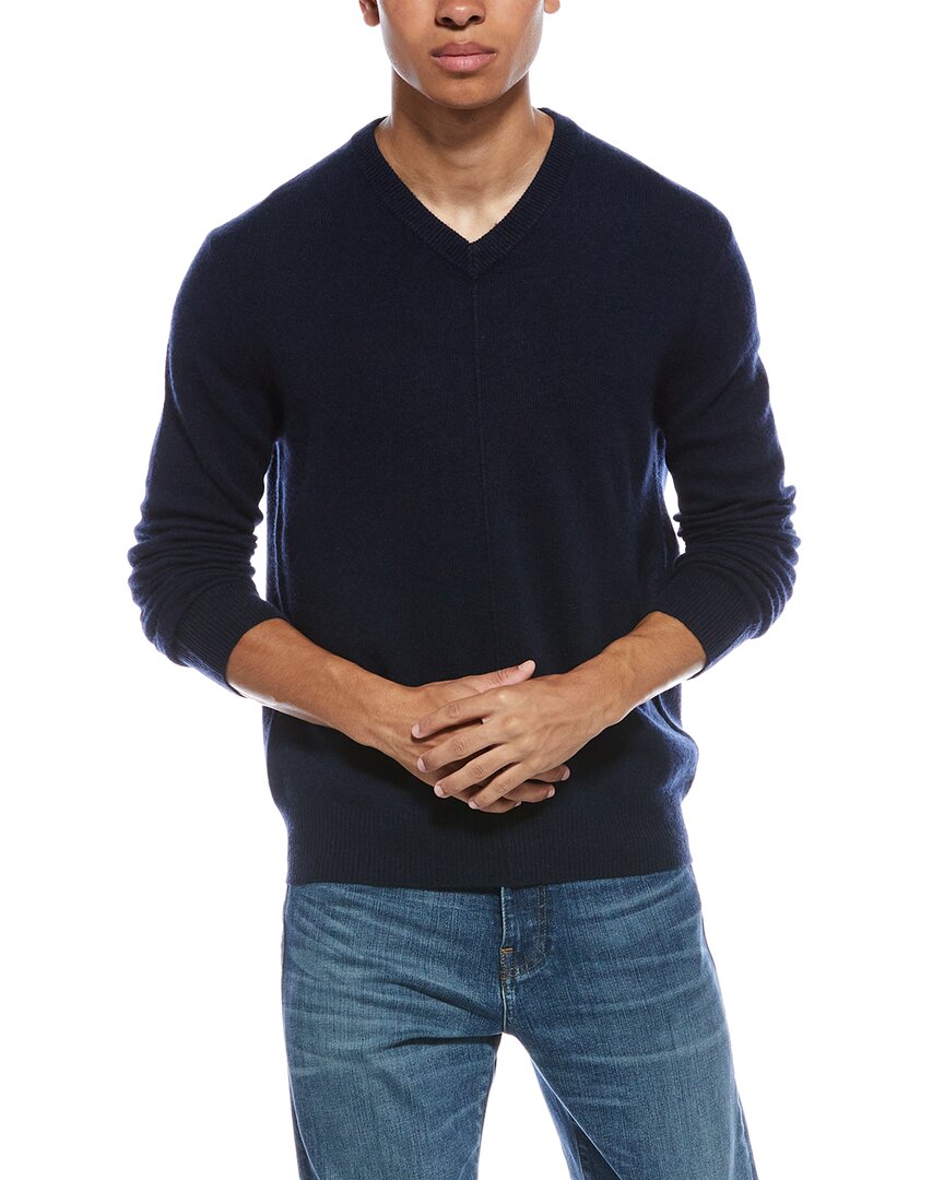 Atm Anthony Thomas Melillo Cashmere V-neck Sweater In Blue