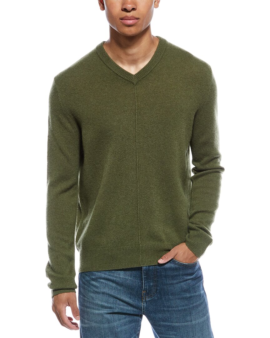 Atm Anthony Thomas Melillo Cashmere V-neck Sweater In Green