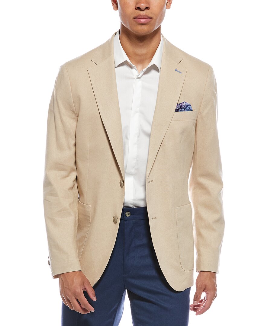 Tailorbyrd Solid Linen-blend Sportcoat In Neutral
