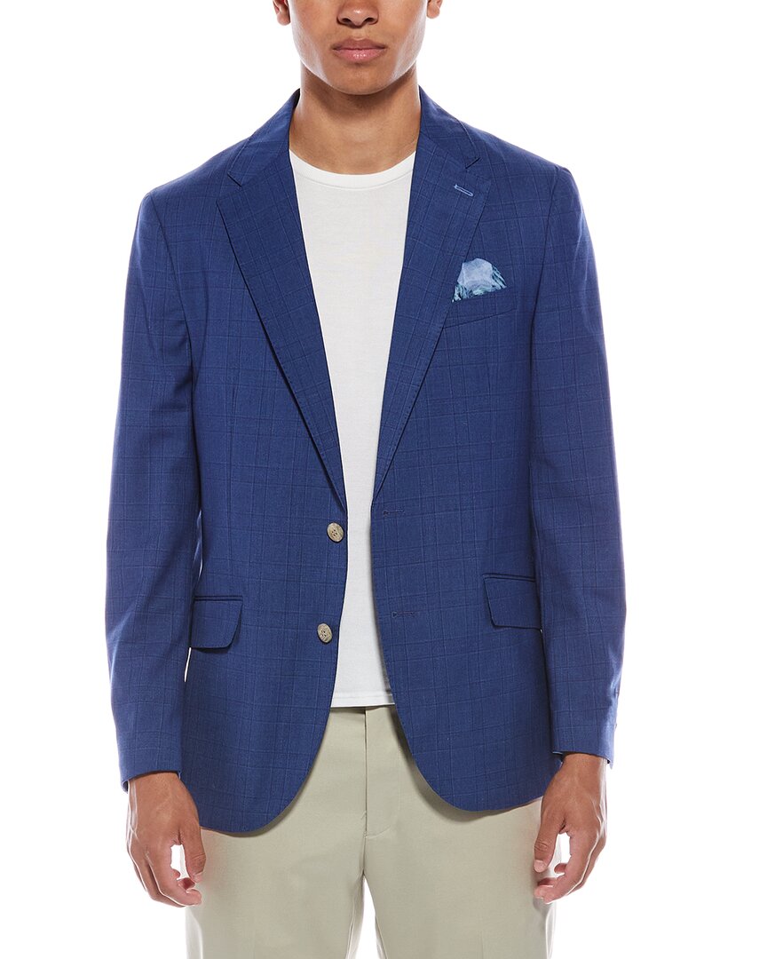 Tailorbyrd Shadow Plaid Sportcoat In Blue