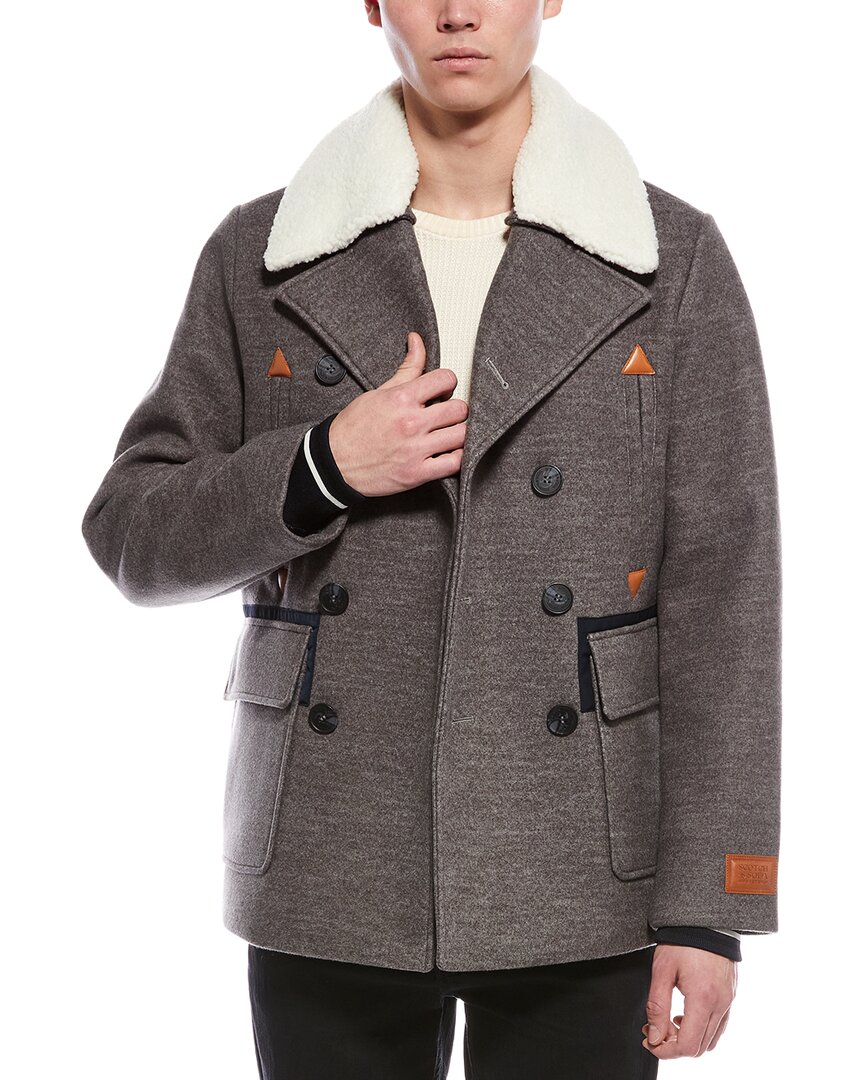 Scotch & Soda Izak Peacoat In Gray