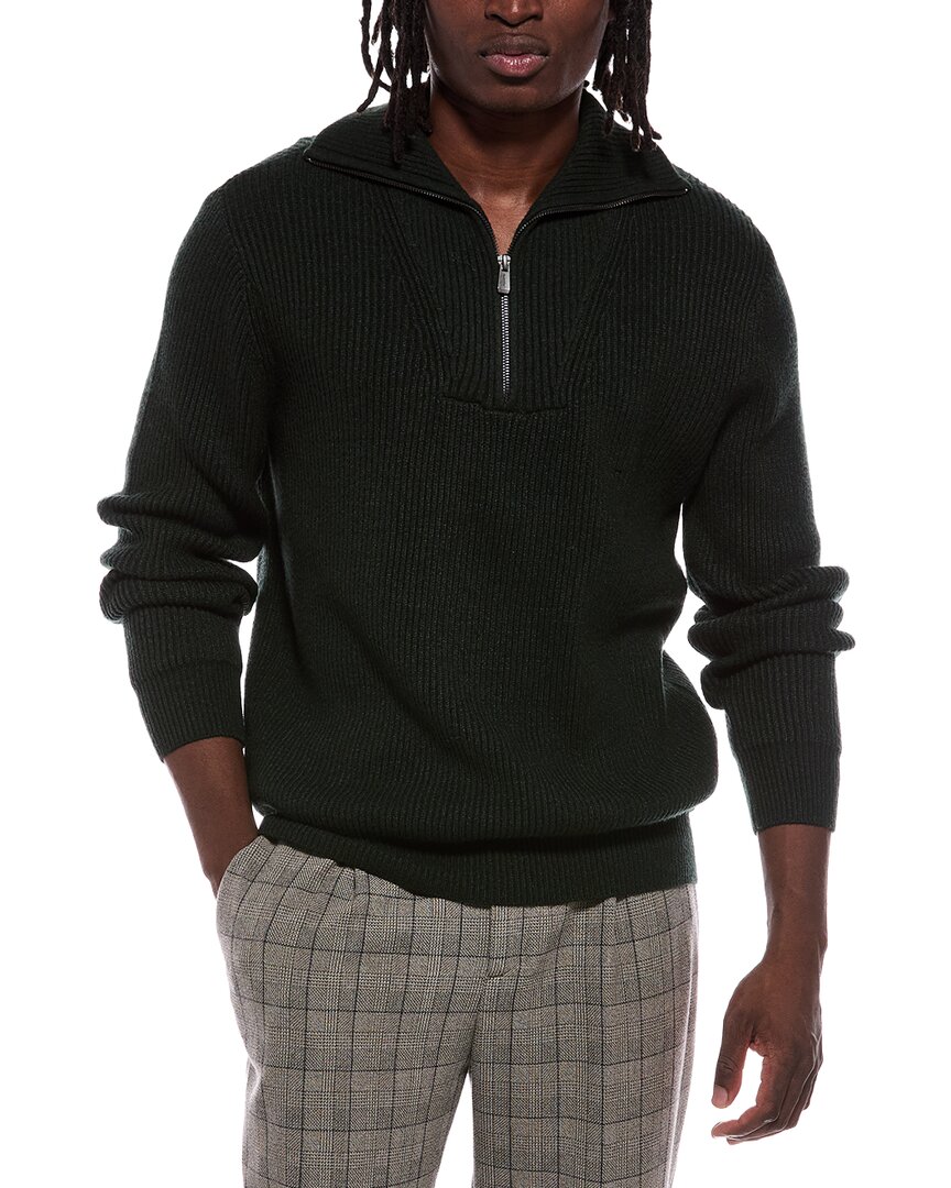 Jason Wu Lis Quarter Zip Mock Neck Sweater In Green