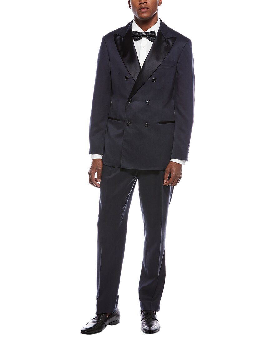 Brunello Cucinelli 2pc Silk Suit With Pleated Pant In Blue
