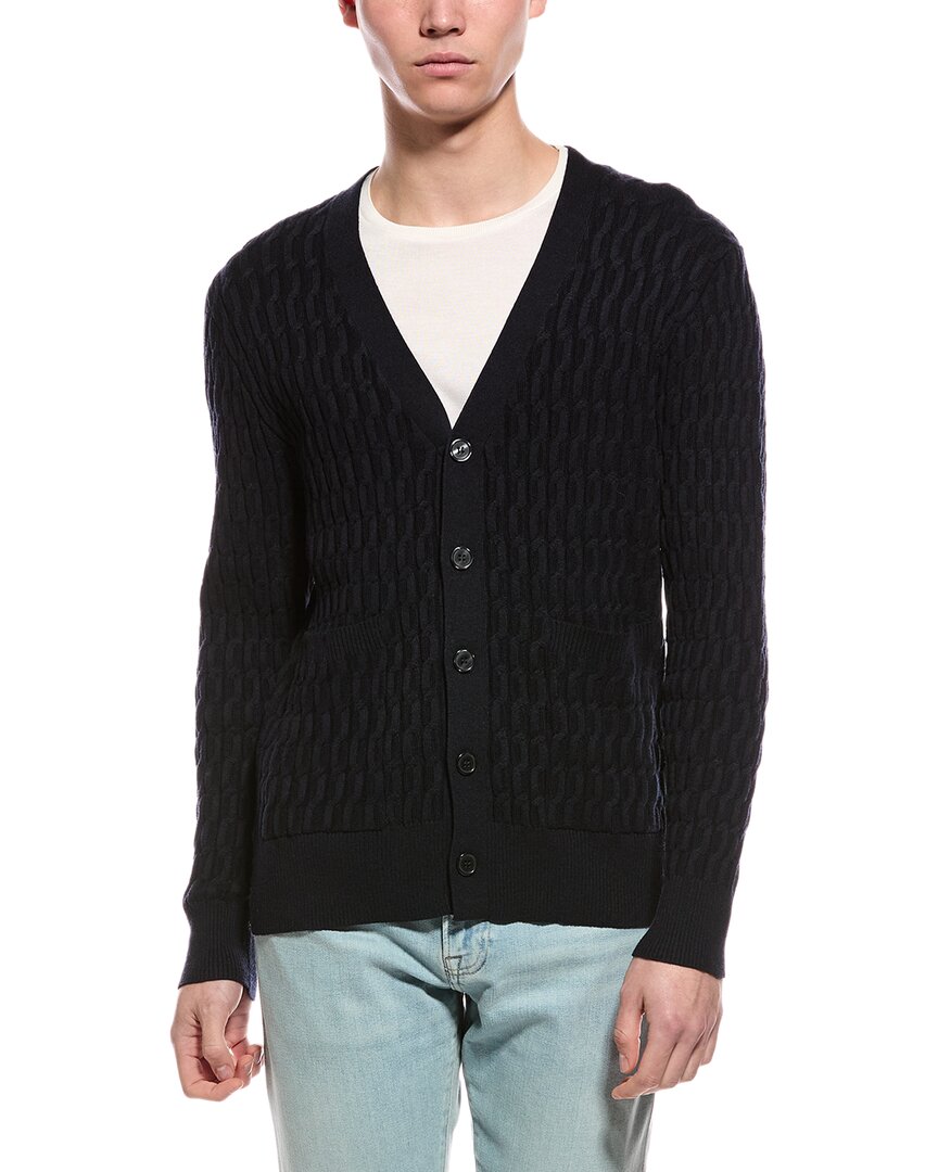 Slate & Stone Cable Knit V-neck Cardigan In Blue