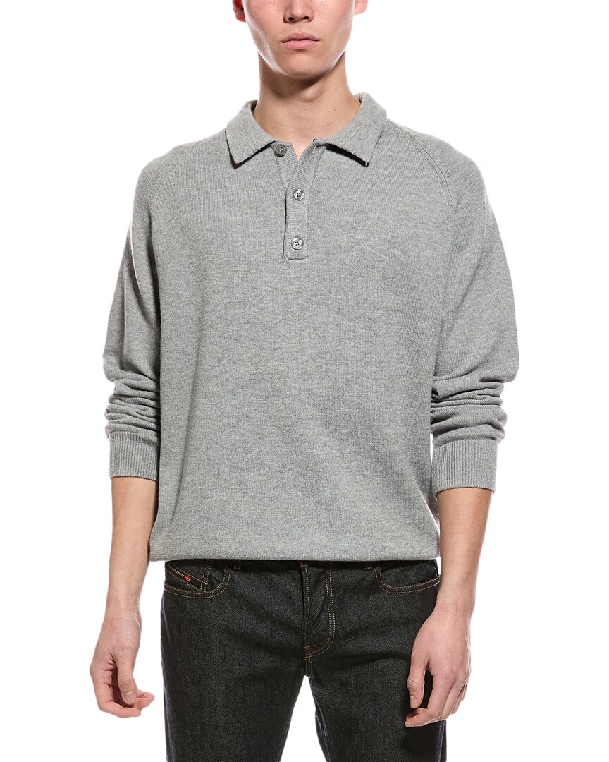 Slate & Stone Raglan Polo Sweater In Gray