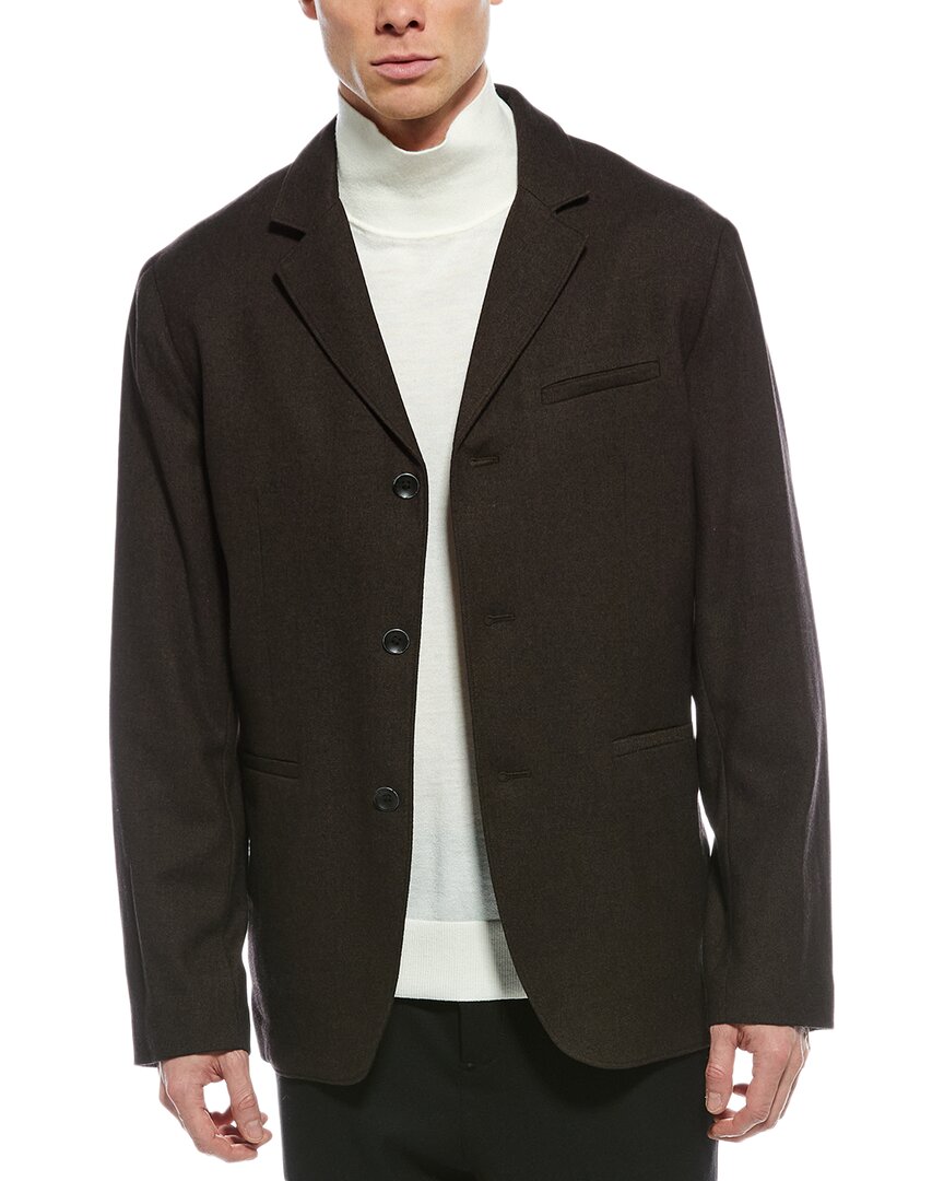 Rag & Bone Achilles Flannel Wool-blend Blazer In Brown
