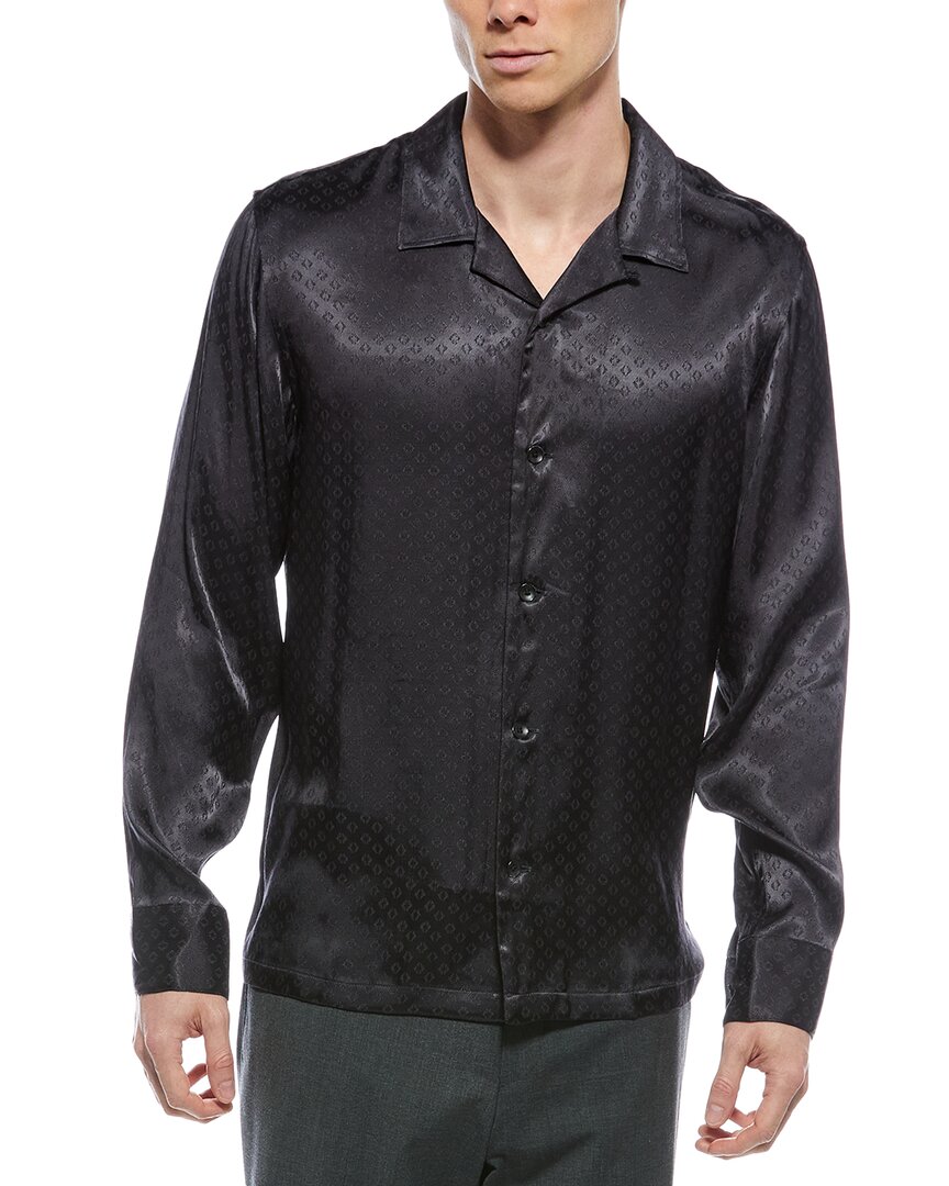 Rag & Bone Avery Satin-jacquard Shirt In Black