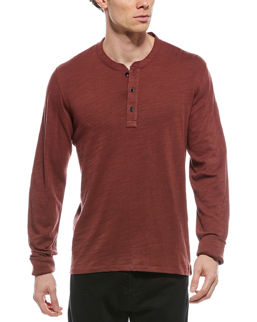 Rag & Bone Classic Flame Henley Tee In Brown
