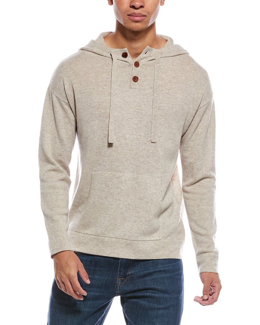 Scott & Scott London Brodie Cashmere Button Up Wool & Cashmere-blend Hoodie In Animal Print