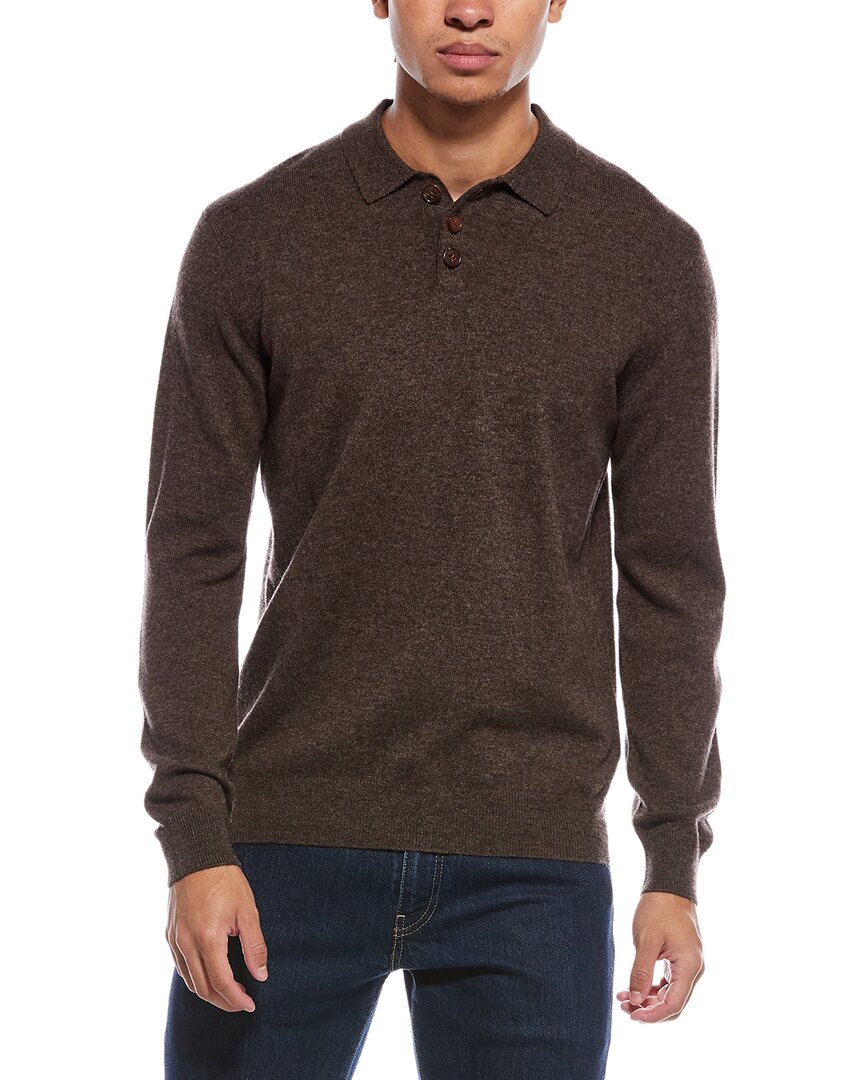 Scott & Scott London Brodie Cashmere Wool & Cashmere-blend Trophy Neck Sweater In Brown