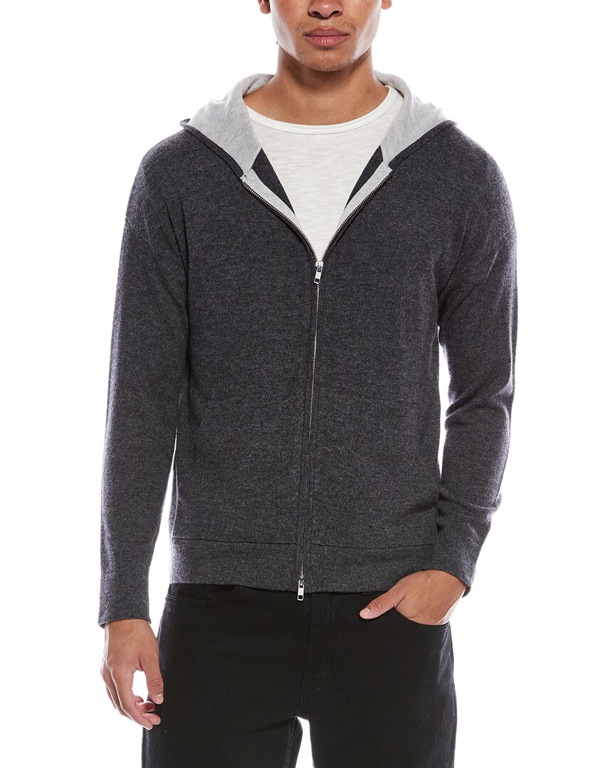 Scott & Scott London Brodie Cashmere Zip Wool & Cashmere-blend Hoodie In Gray