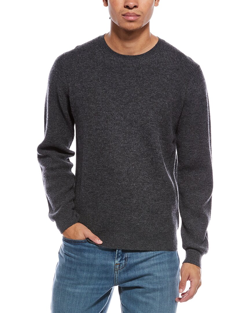 Scott & Scott London Brodie Cashmere Moss Stitch Wool & Cashmere-blend Crewneck Sweater In Gray
