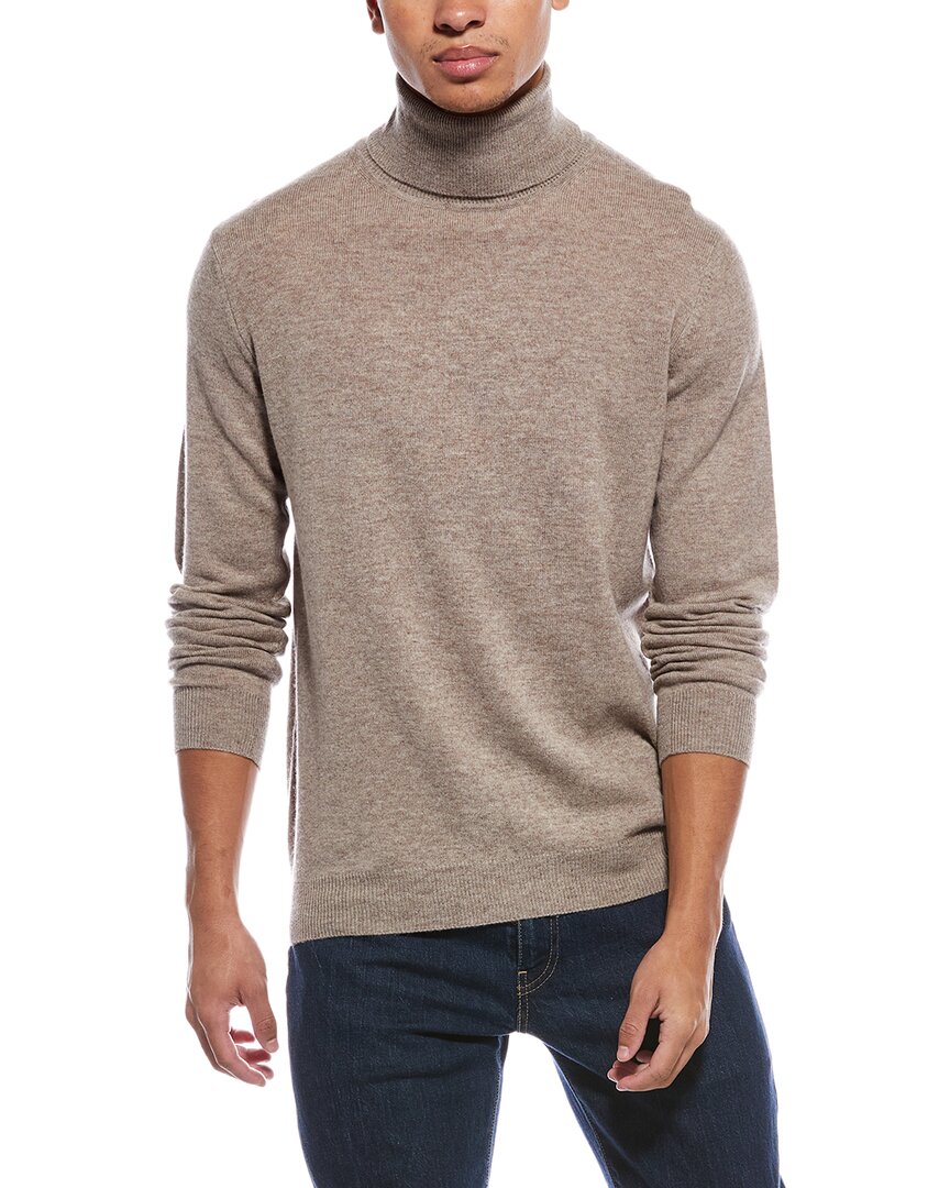 Scott & Scott London Brodie Cashmere Classic Wool & Cashmere-blend Turtleneck Sweater In Brown