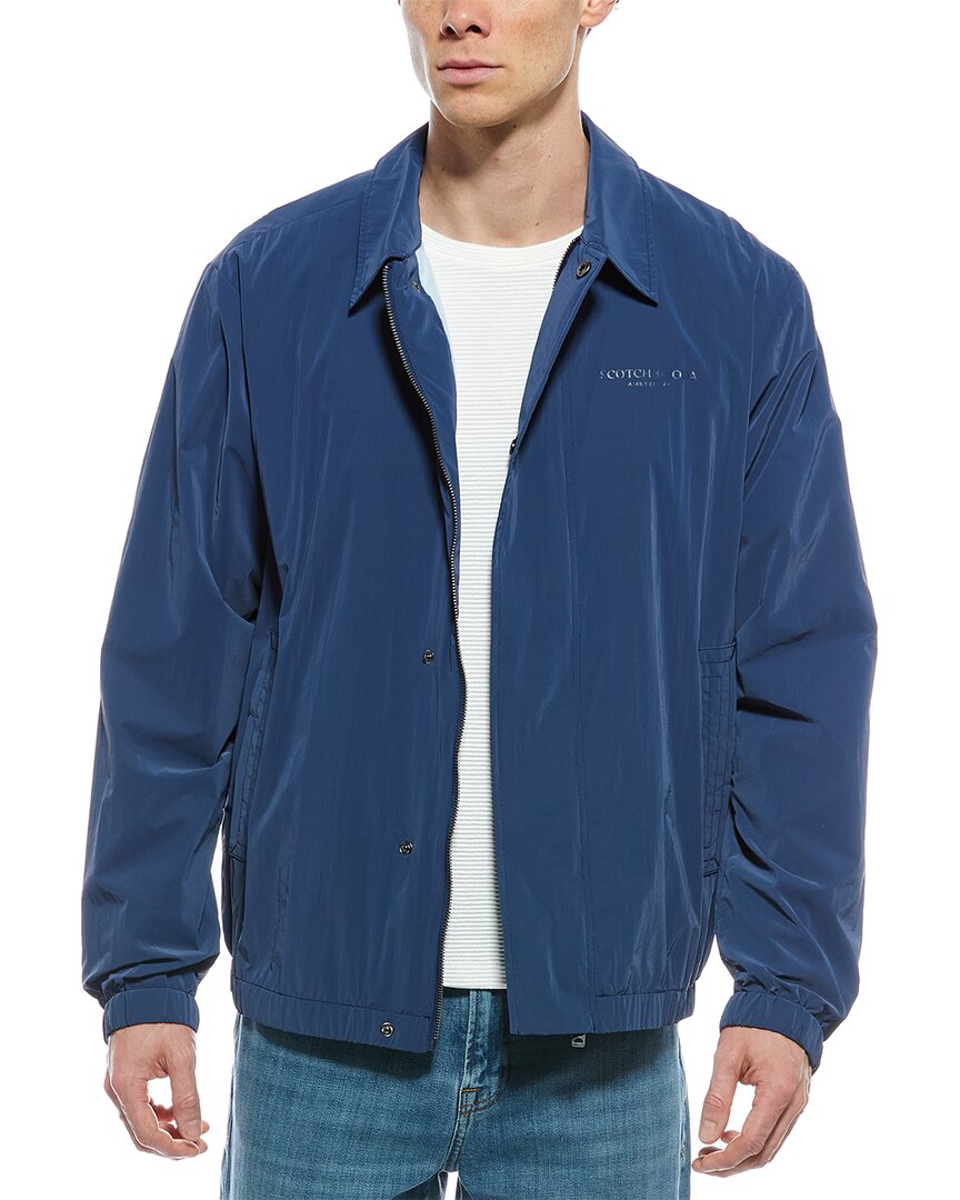 Scotch & Soda Metallic Jacket In Blue