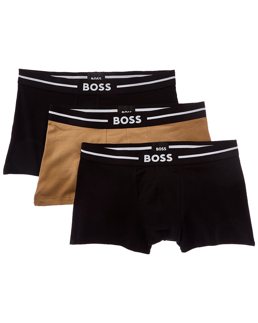 Hugo Boss 3pk Bold Boxer Trunk In Black