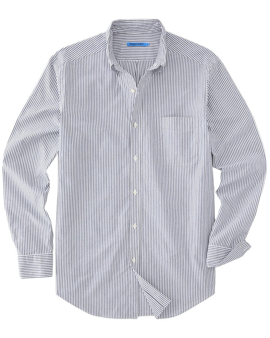 J.mclaughlin J. Mclaughlin Stripe Collis Woven Shirt In Blue
