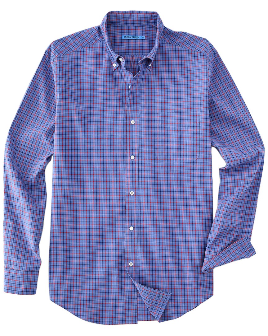 J.mclaughlin Collis Woven Shirt In Blue
