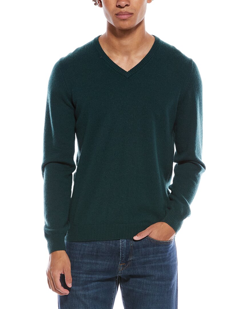 Mette Merino Wool V-neck Sweater In Green