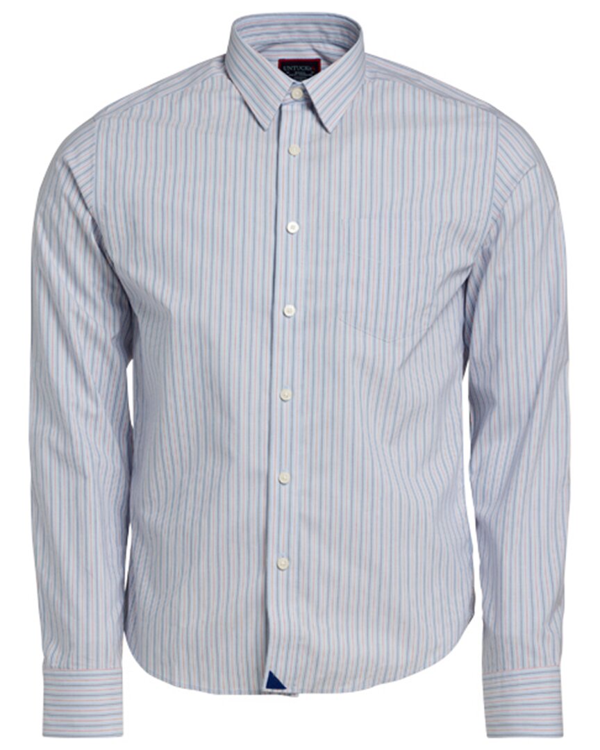 Shop Untuckit Slim Fit Wrinkle-free Burton Shirt In Blue