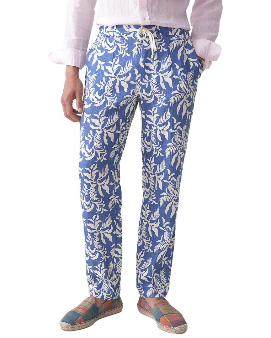 J.mclaughlin J. Mclaughlin Jardin Leaf Callistair Linen Pant In Blue