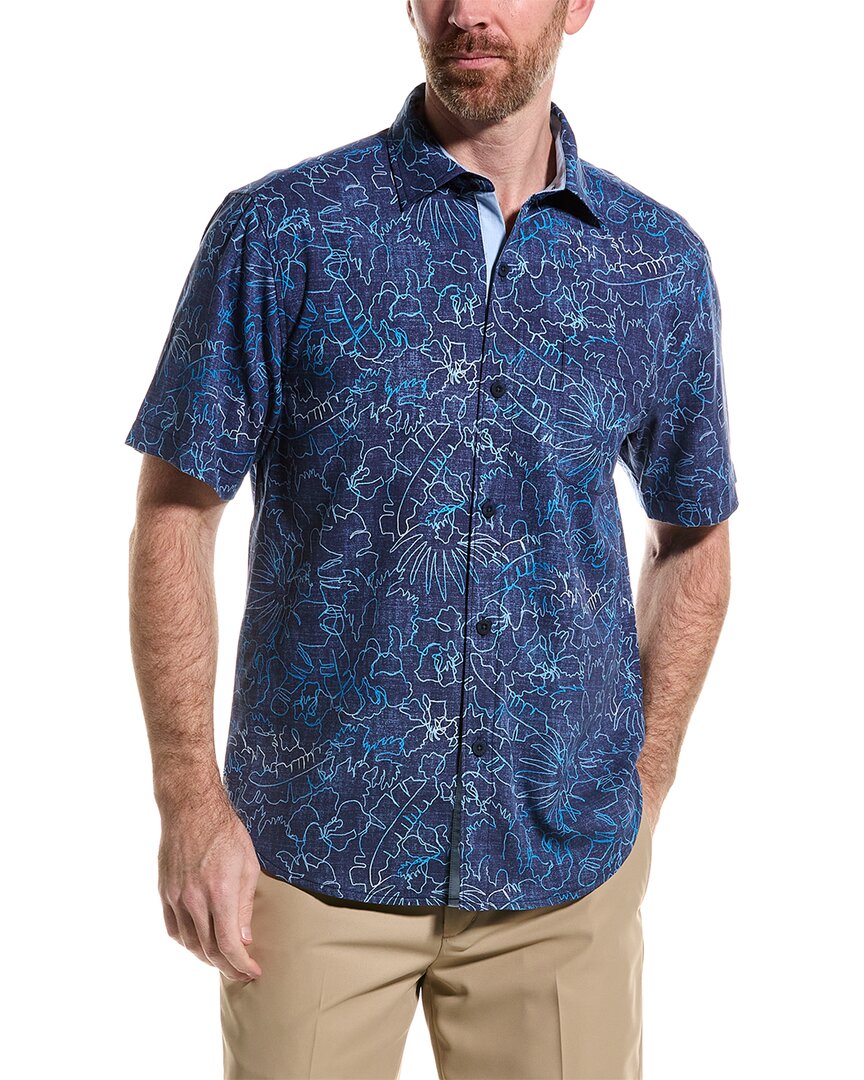 Tommy Bahama Between The Vines Silk-blend Shirt In Blue