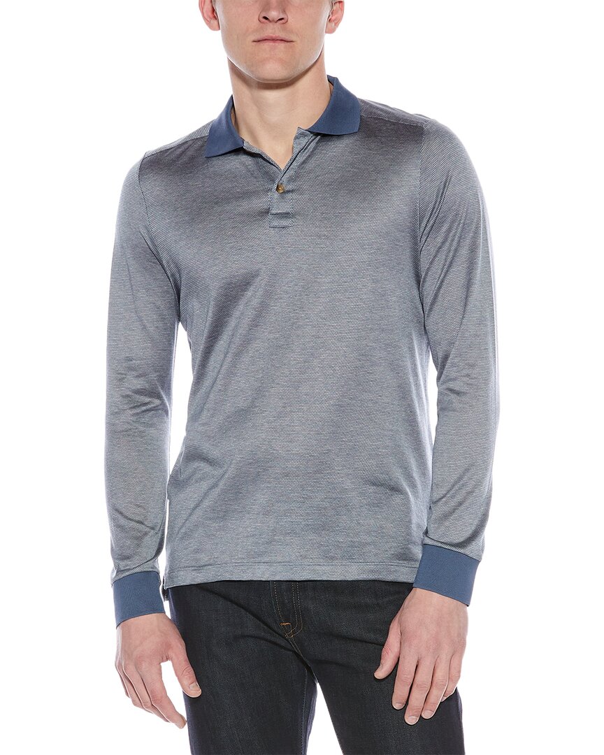 Eton Slim Fit Jacquard Polo Shirt In Blue